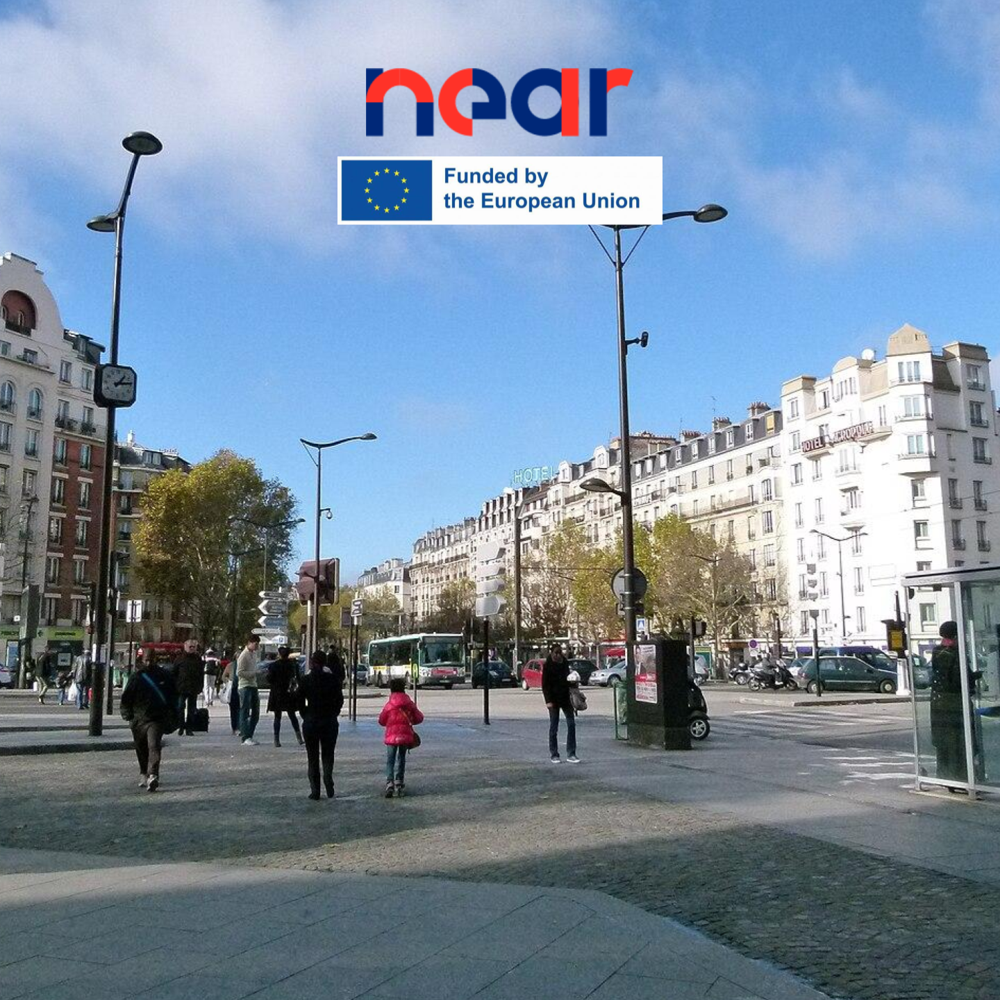 Photo du quartier Porte d'Orléans (rue) avec logos commission européenne et NEAR
